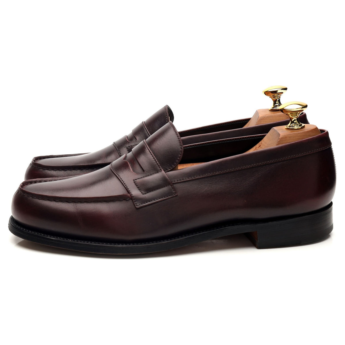 &#39;180 Mocassin&#39; Burgundy Leather Loafers 6 D UK 7