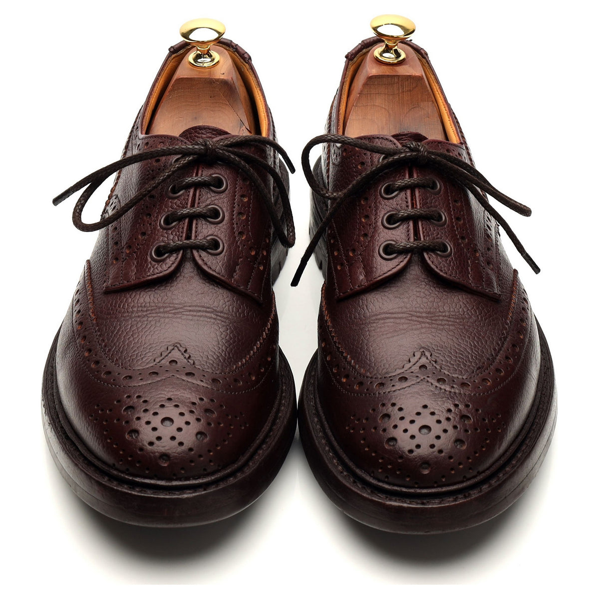 &#39;Ilkley&#39; Burgundy Leather Derby Brogues UK 8.5