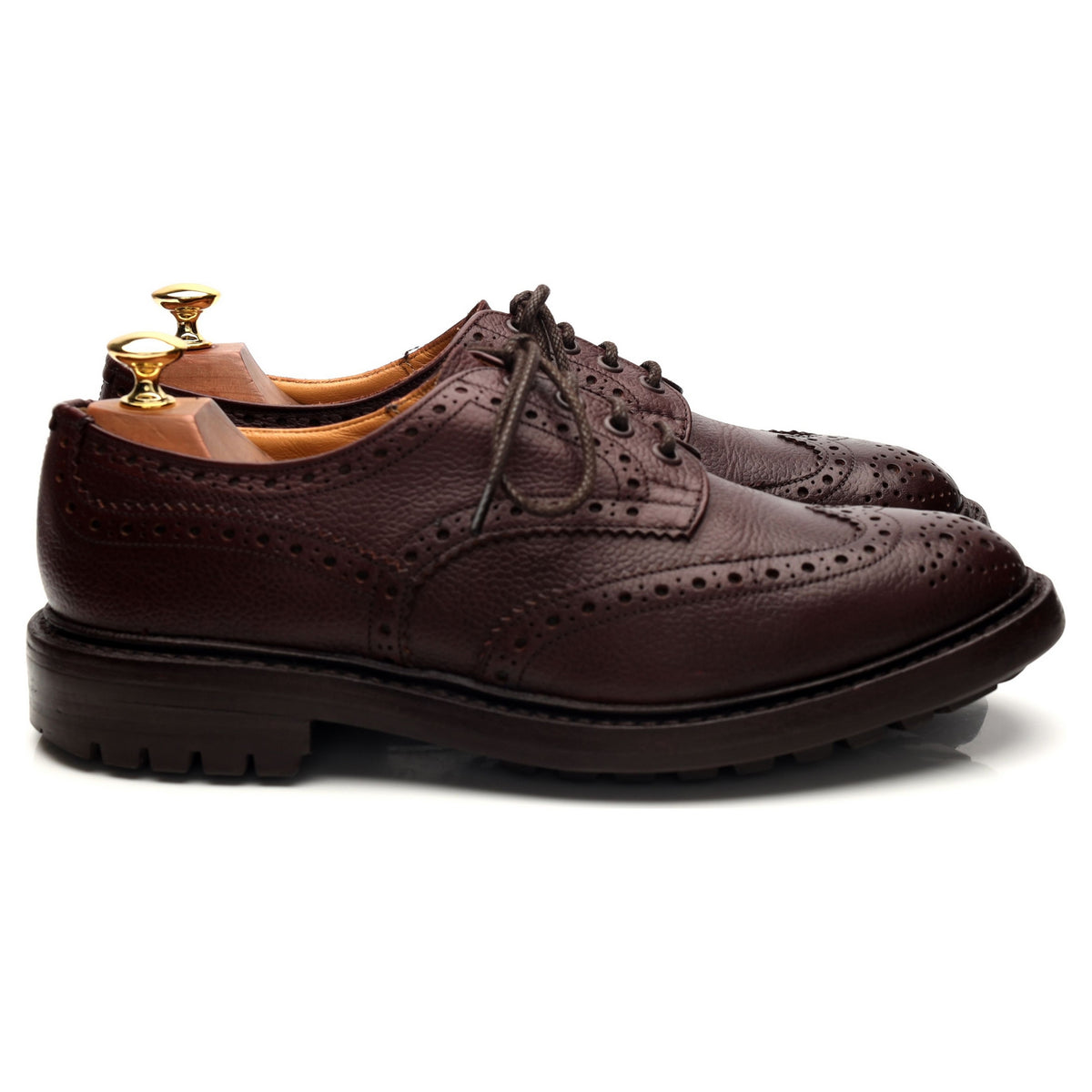 &#39;Ilkley&#39; Burgundy Leather Derby Brogues UK 8.5