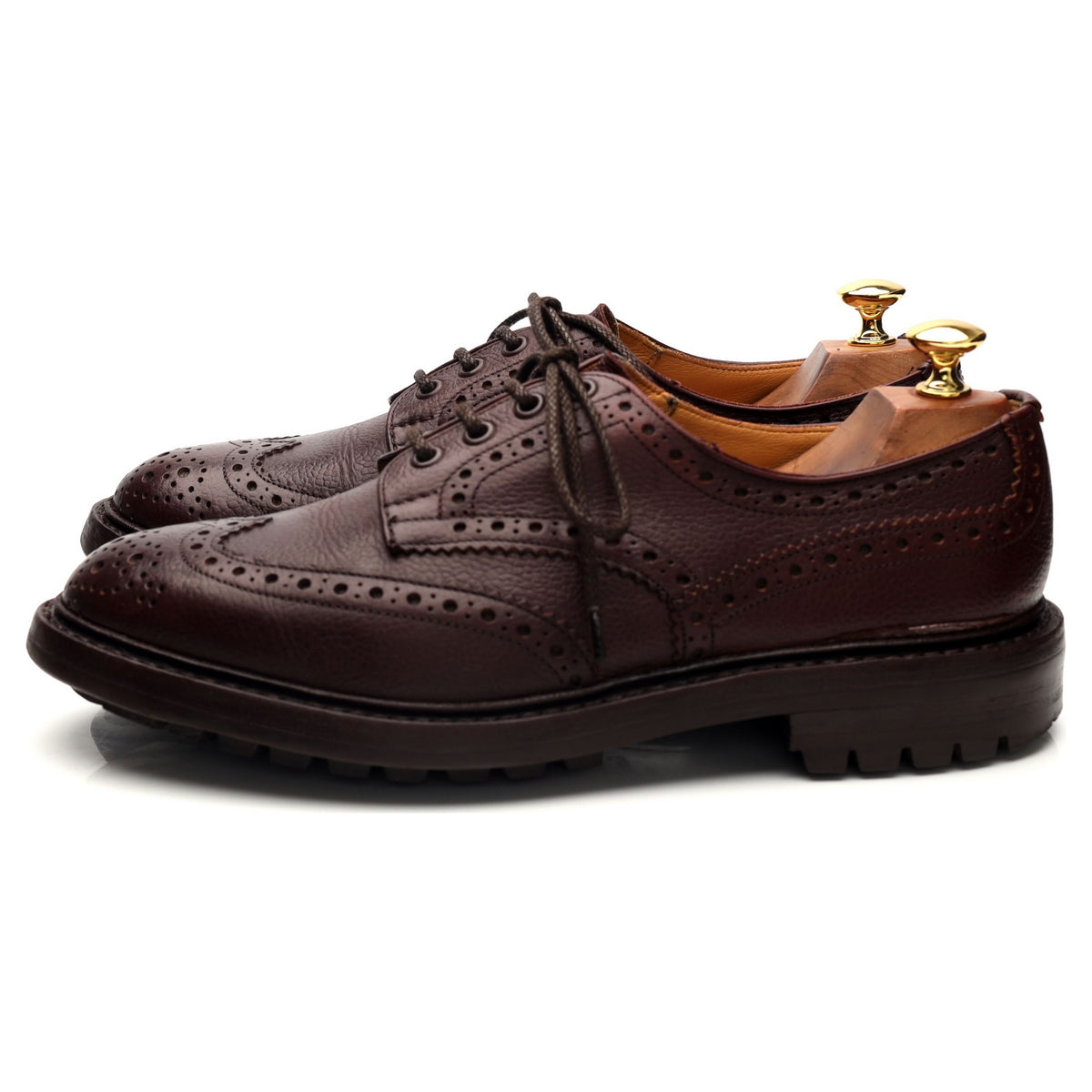 &#39;Ilkley&#39; Burgundy Leather Derby Brogues UK 8.5