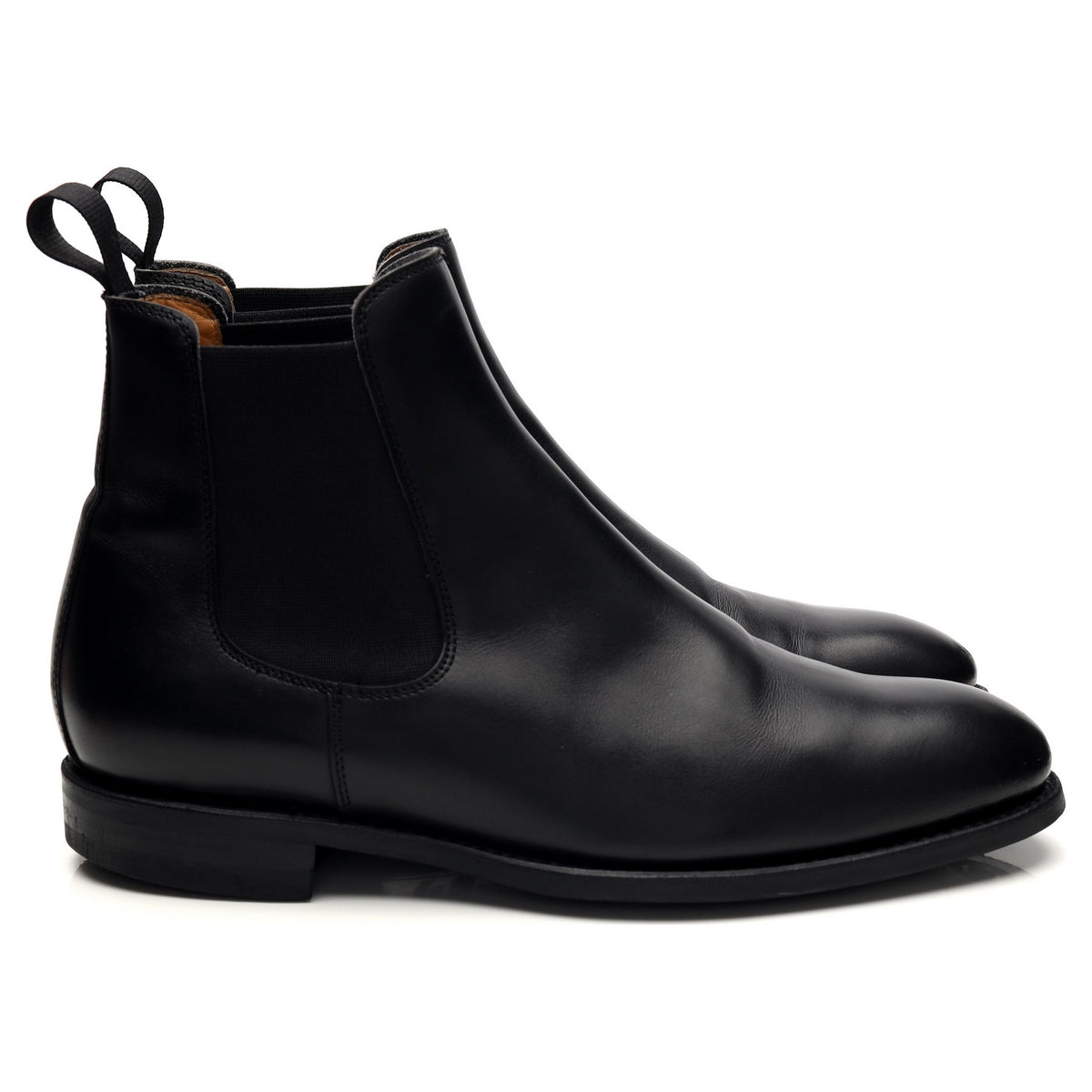 Black Leather Chelsea Boots UK 8