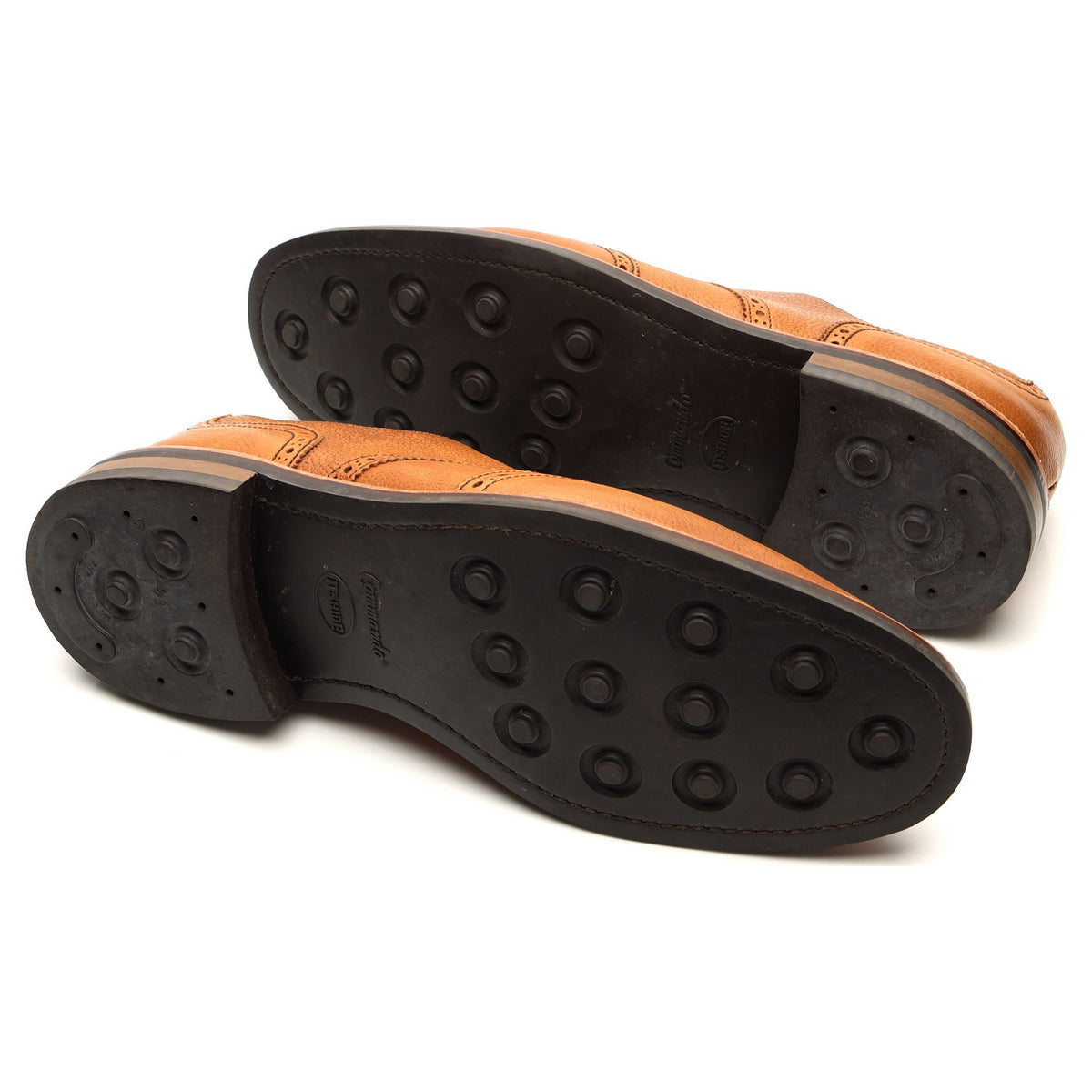 &#39;Wilson&#39; Tan Brown Grain Leather Derby Brogues UK 11