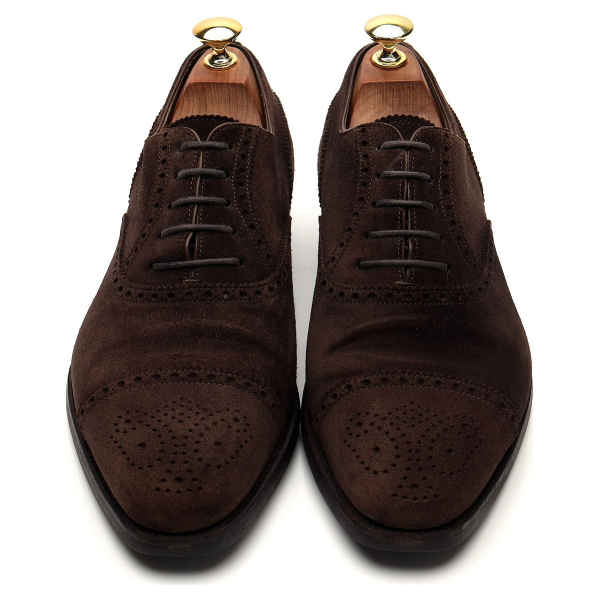 &#39;10051&#39; Dark Brown Suede Oxford Brogues UK 7.5