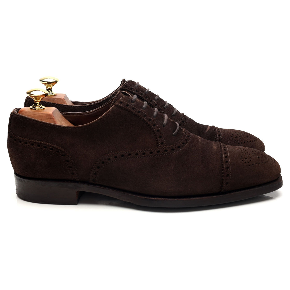 &#39;10051&#39; Dark Brown Suede Oxford Brogues UK 7.5