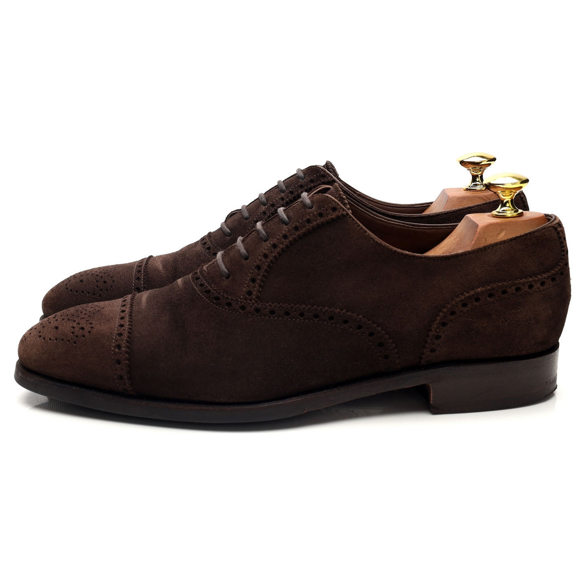 &#39;10051&#39; Dark Brown Suede Oxford Brogues UK 7.5