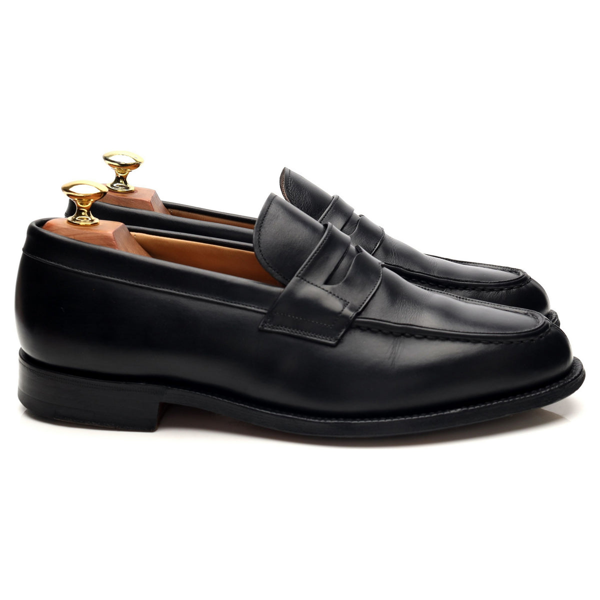 &#39;Darwin&#39; Black Leather Split Toe Loafers UK 8 G