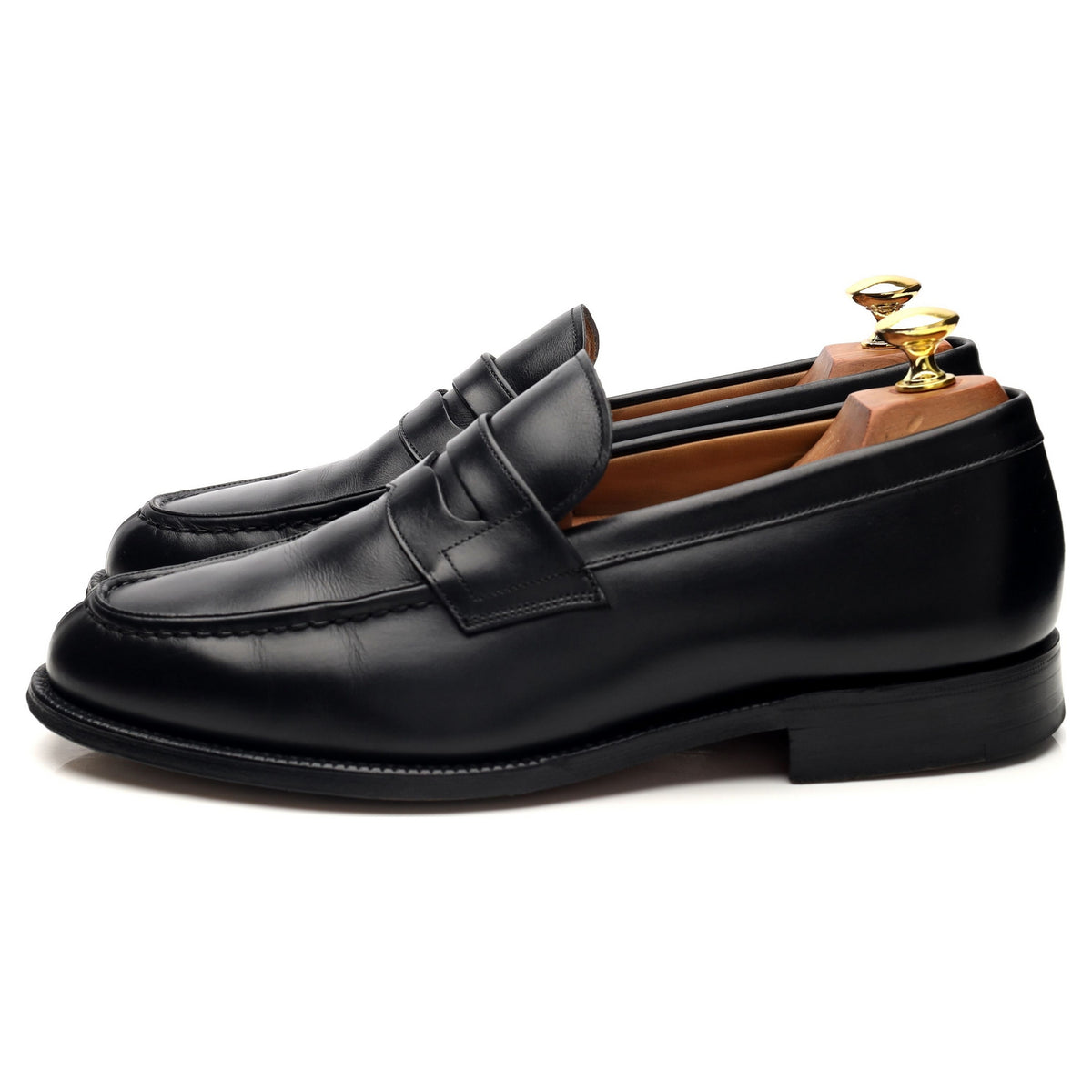 &#39;Darwin&#39; Black Leather Split Toe Loafers UK 8 G