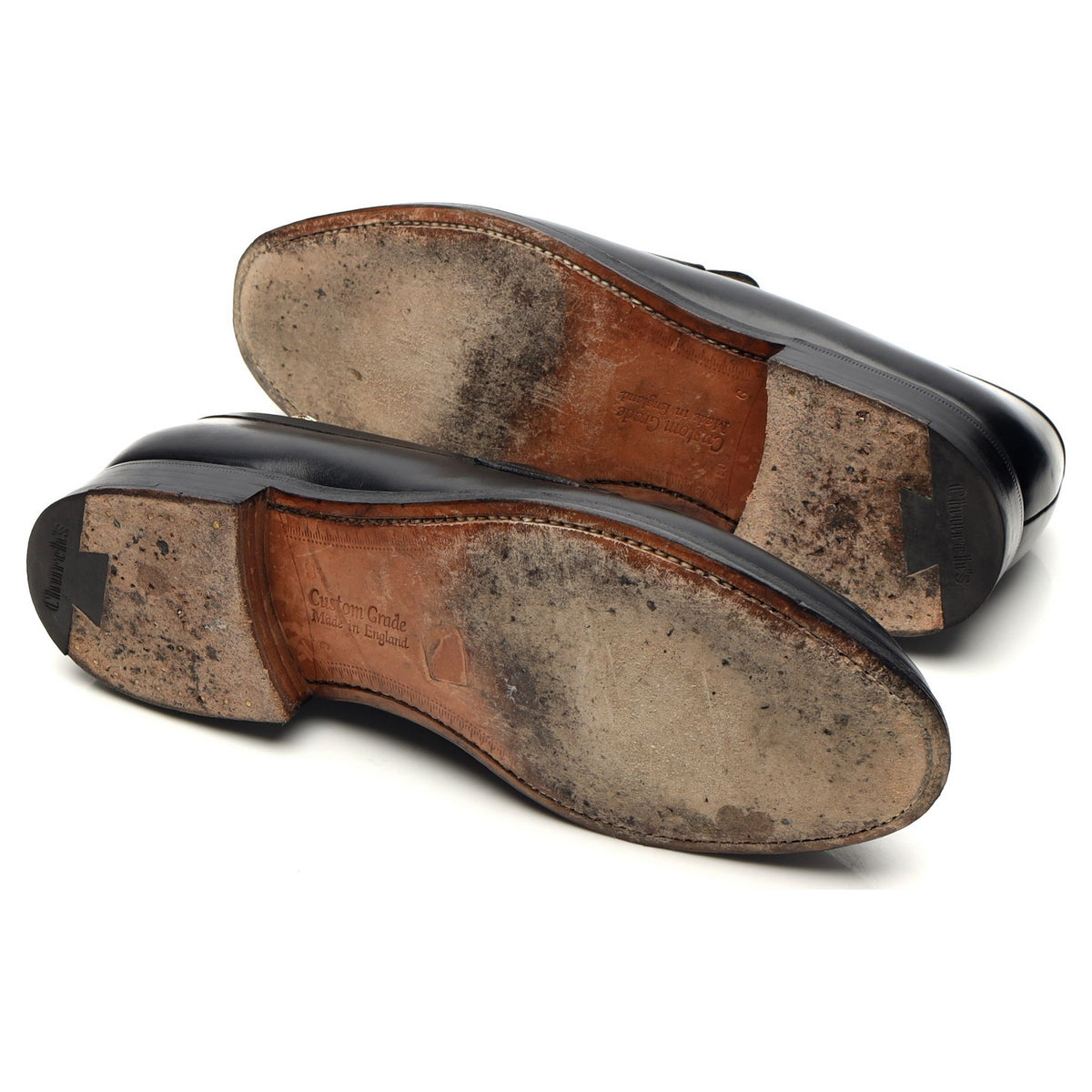 &#39;Darwin&#39; Black Leather Split Toe Loafers UK 8 G