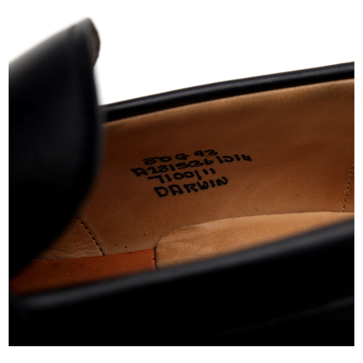 &#39;Darwin&#39; Black Leather Split Toe Loafers UK 8 G