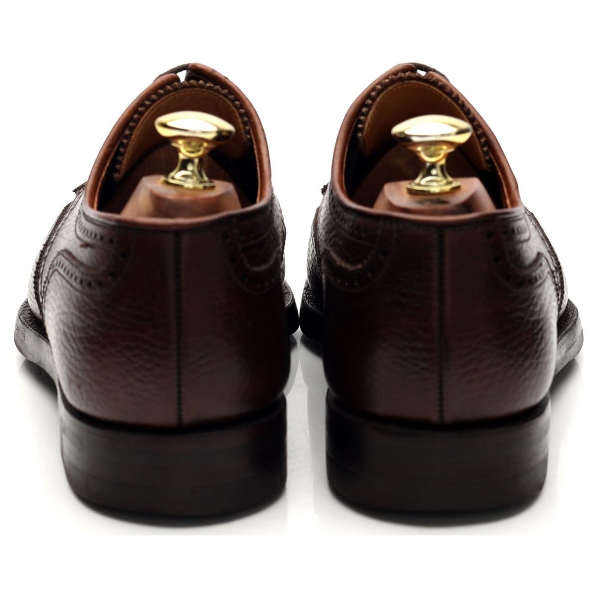 &#39;Henry&#39; Dark Brown Grain Leather Derby Brogues UK 7 E