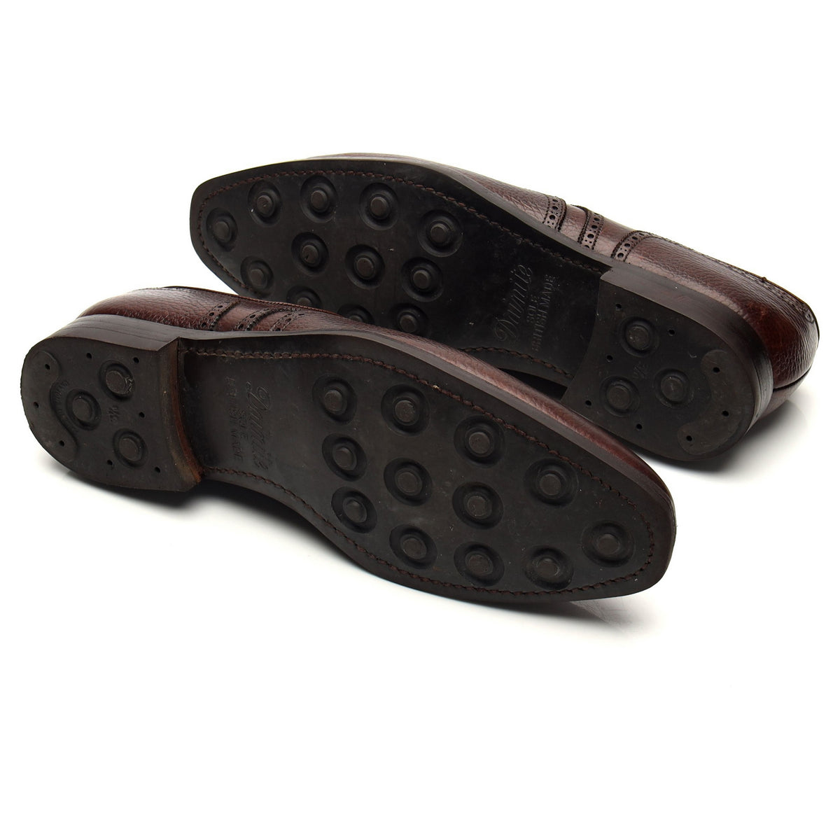 &#39;Henry&#39; Dark Brown Grain Leather Derby Brogues UK 7 E