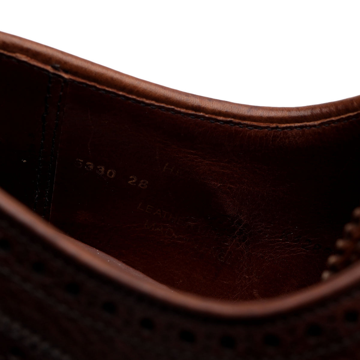 &#39;Henry&#39; Dark Brown Grain Leather Derby Brogues UK 7 E
