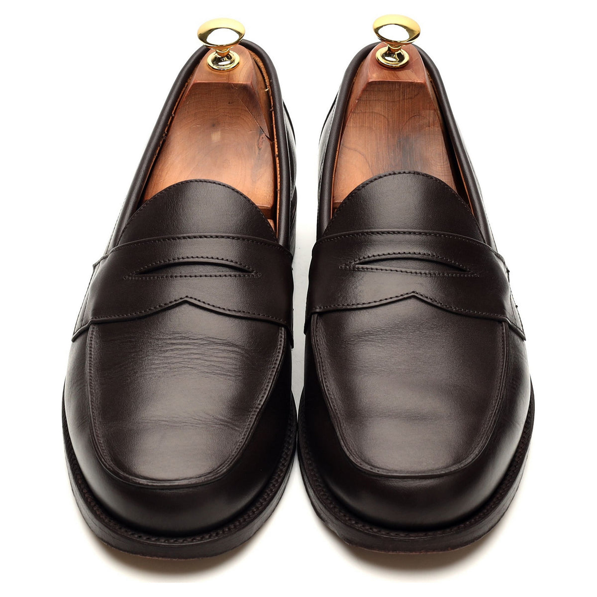 &#39;Madrid&#39; Dark Brown Leather Loafers UK 8.5