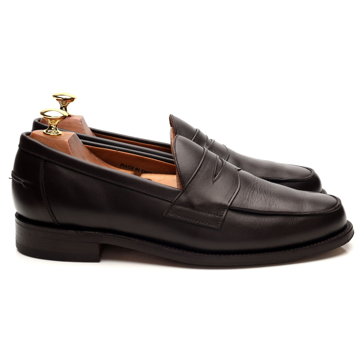 &#39;Madrid&#39; Dark Brown Leather Loafers UK 8.5