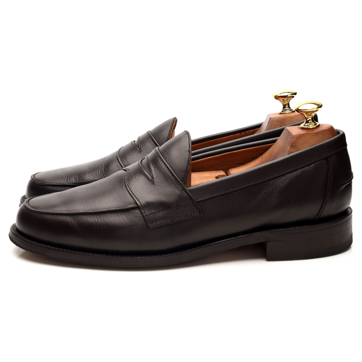&#39;Madrid&#39; Dark Brown Leather Loafers UK 8.5