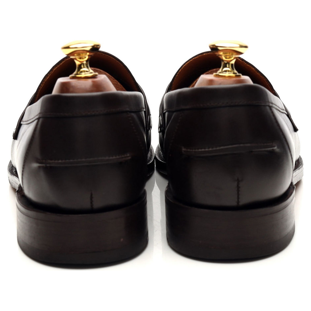 &#39;Madrid&#39; Dark Brown Leather Loafers UK 8.5