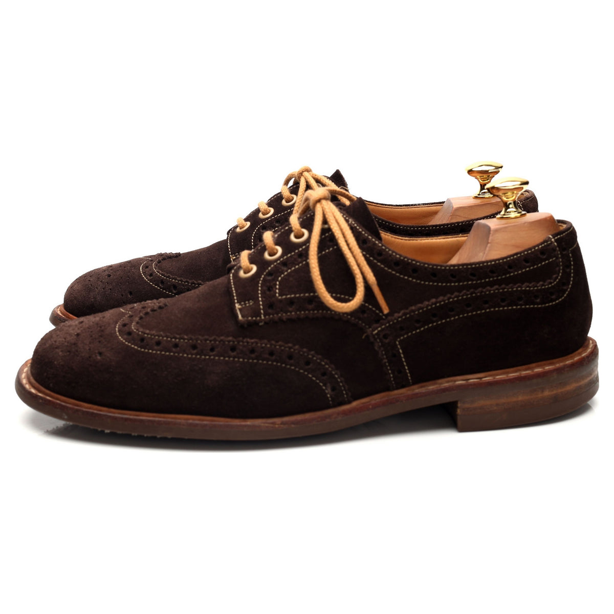 &#39;Foden&#39; Dark Brown Suede Derby Brogues UK 9.5 G