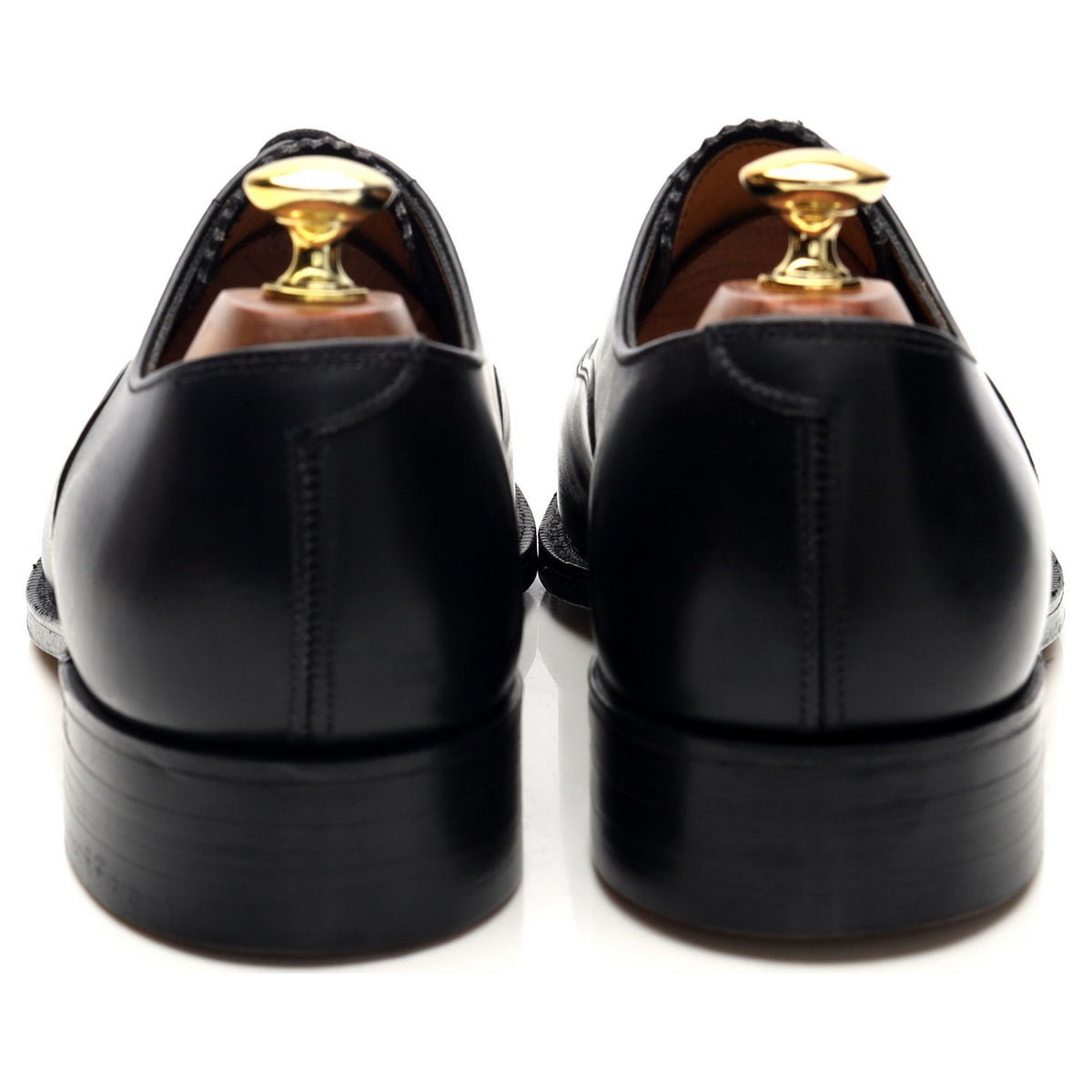 Black Leather Cap Toe Oxford UK 8