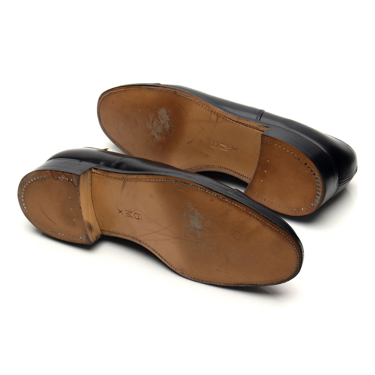 Black Leather Cap Toe Oxford UK 8