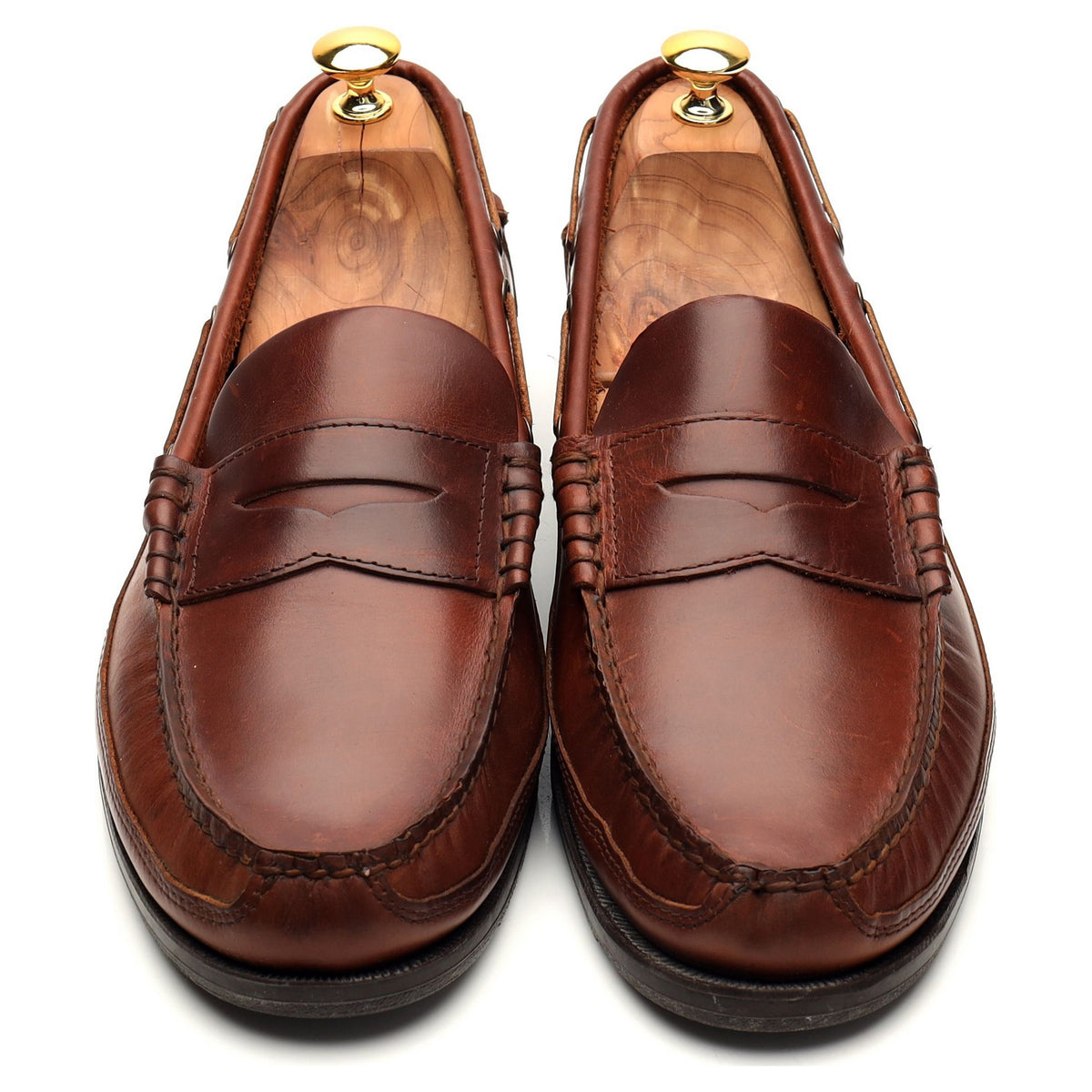 &#39;Sloop&#39; Brown Leather Loafers UK 11