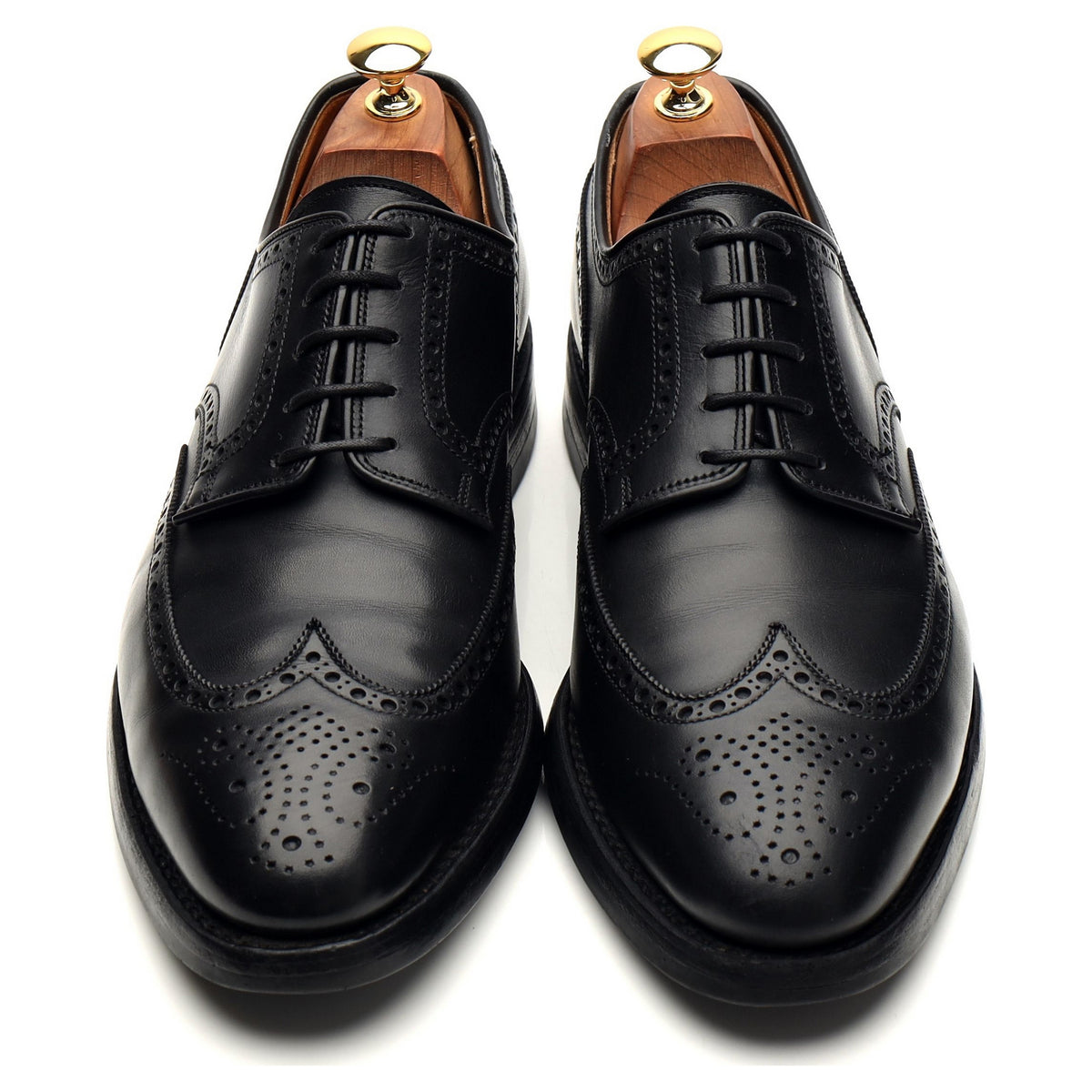 &#39;Swansea&#39; Black Leather Derby Brogues UK 9 E