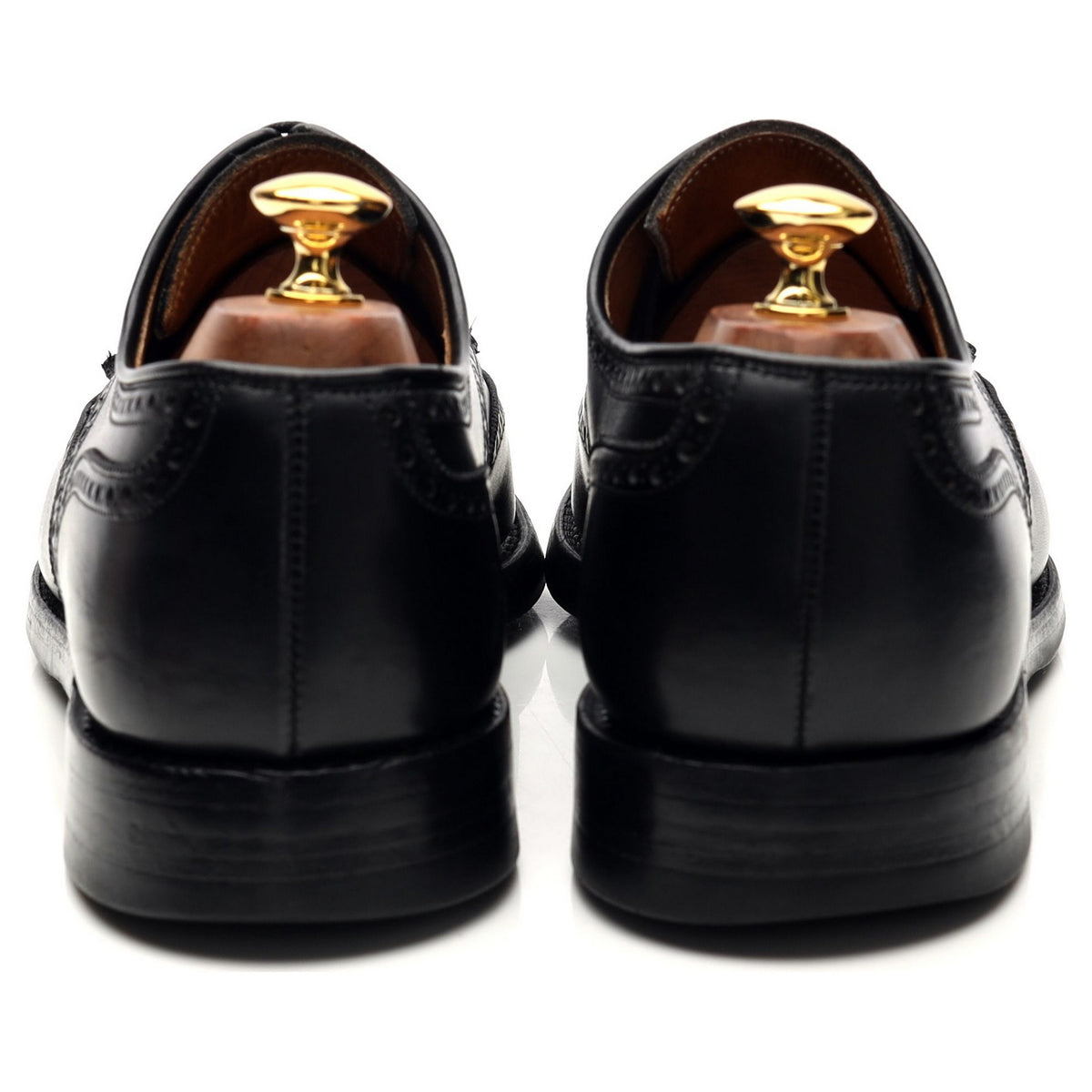 &#39;Swansea&#39; Black Leather Derby Brogues UK 9 E