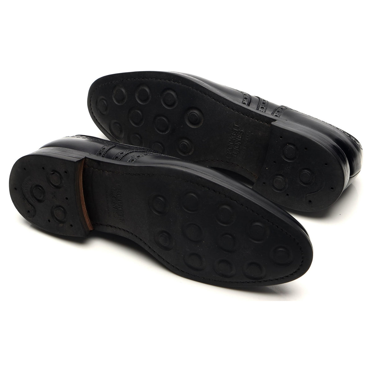 &#39;Swansea&#39; Black Leather Derby Brogues UK 9 E