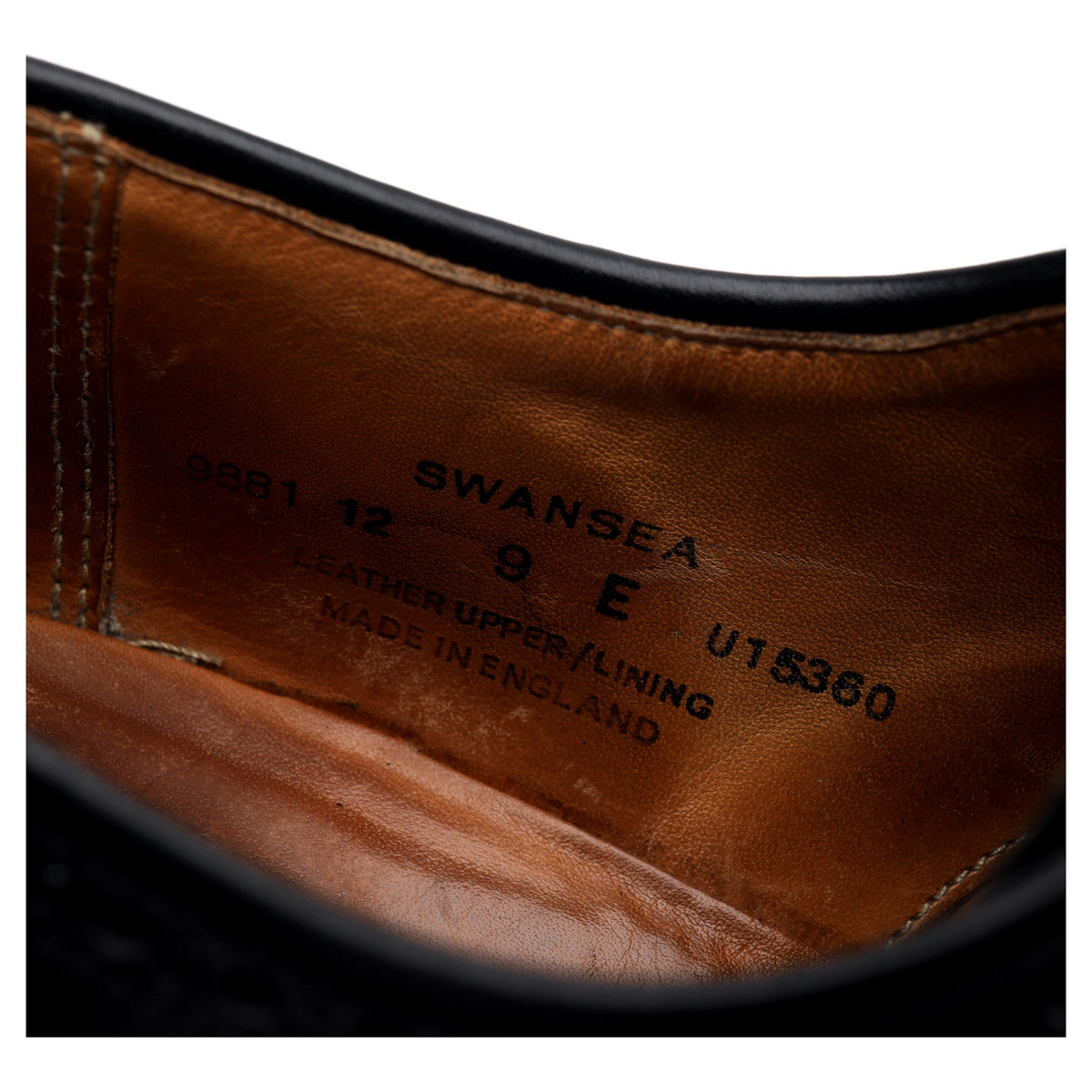 &#39;Swansea&#39; Black Leather Derby Brogues UK 9 E