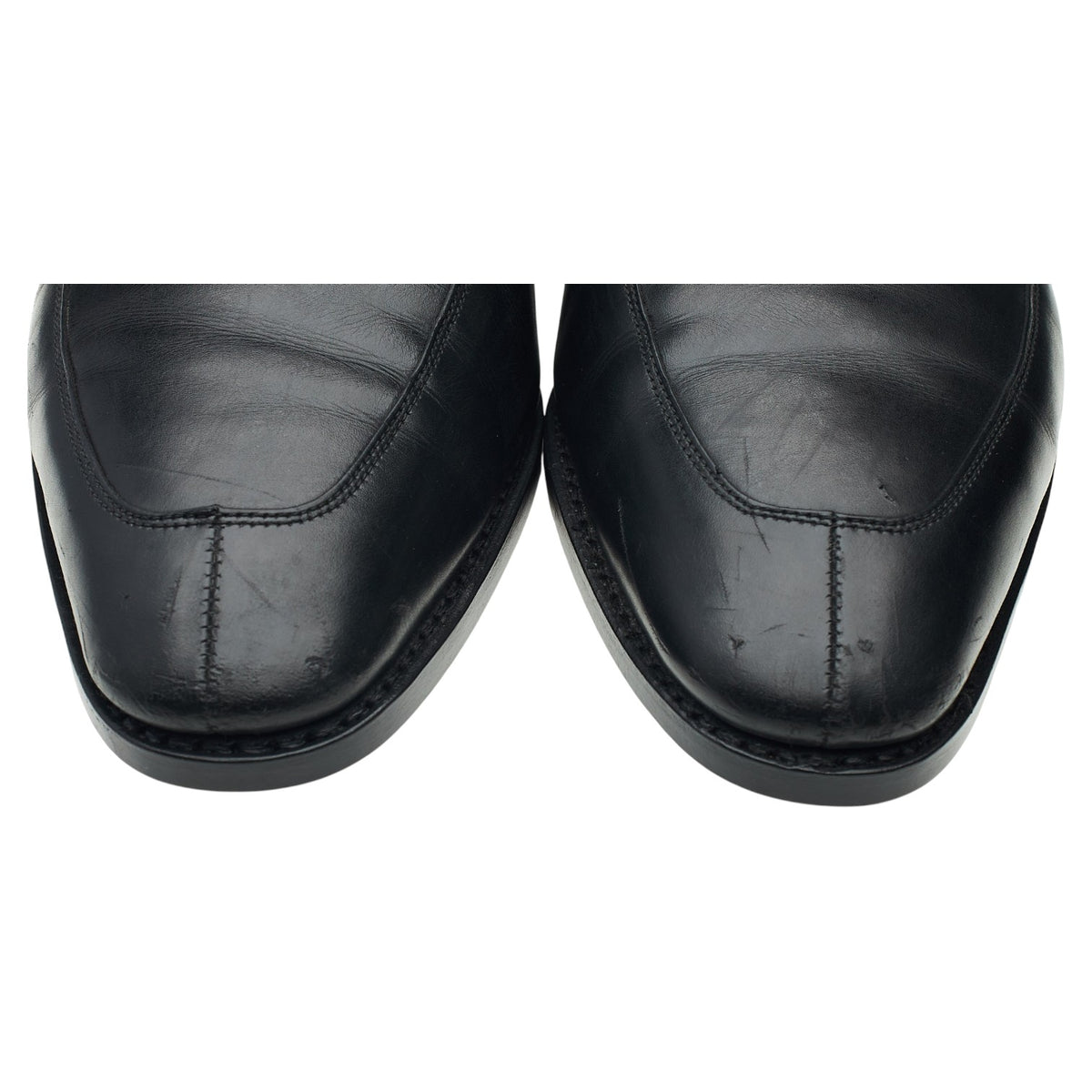 'Bourne' Black Leather Split Toe Monk Strap UK 10.5 E