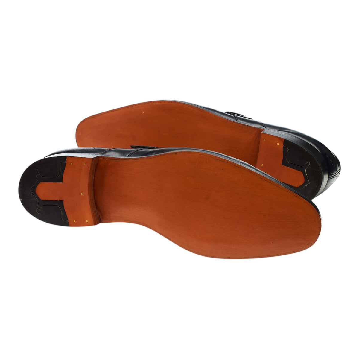'Bourne' Black Leather Split Toe Monk Strap UK 10.5 E