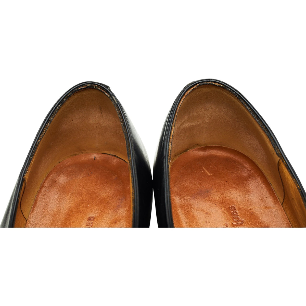'Bourne' Black Leather Split Toe Monk Strap UK 10.5 E