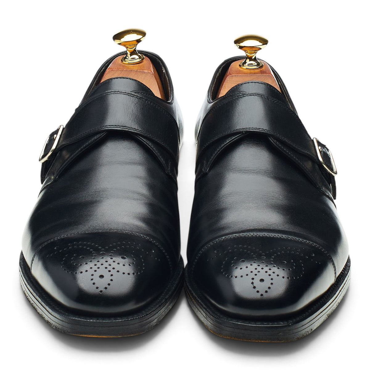Black Leather Monk Strap UK 7.5 E
