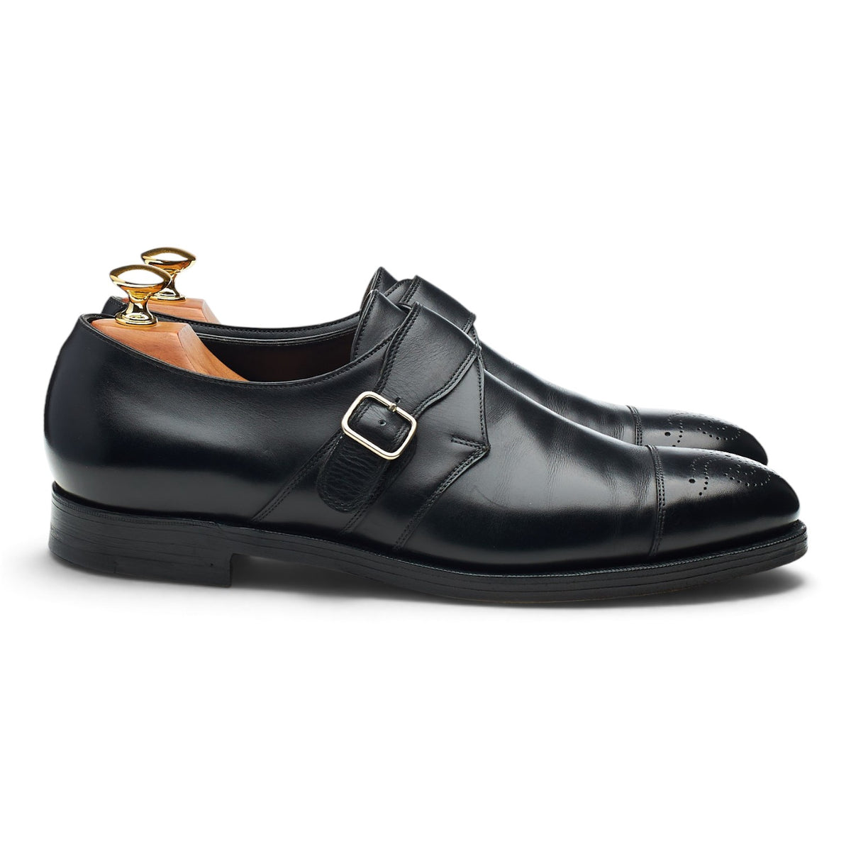Black Leather Monk Strap UK 7.5 E