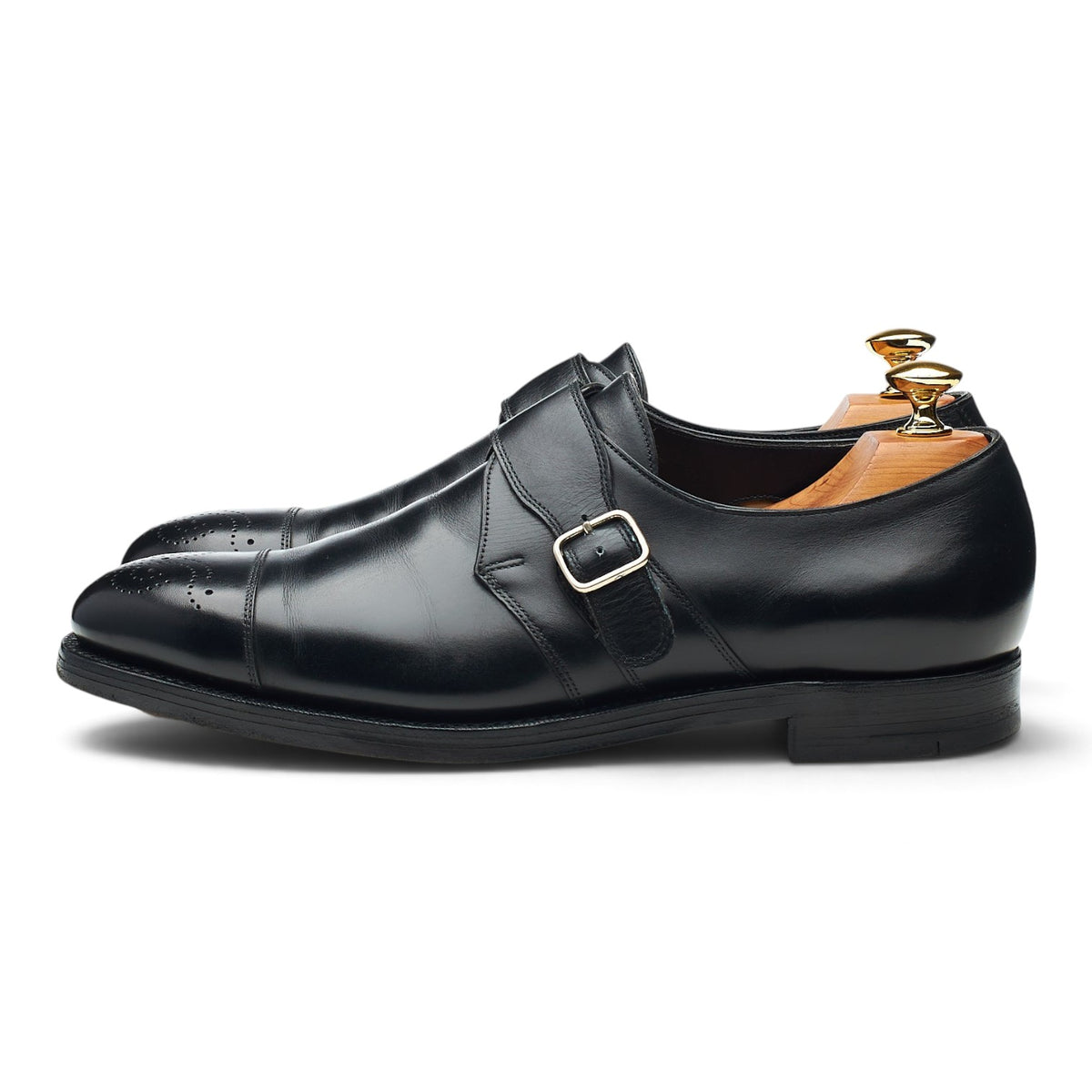 Black Leather Monk Strap UK 7.5 E