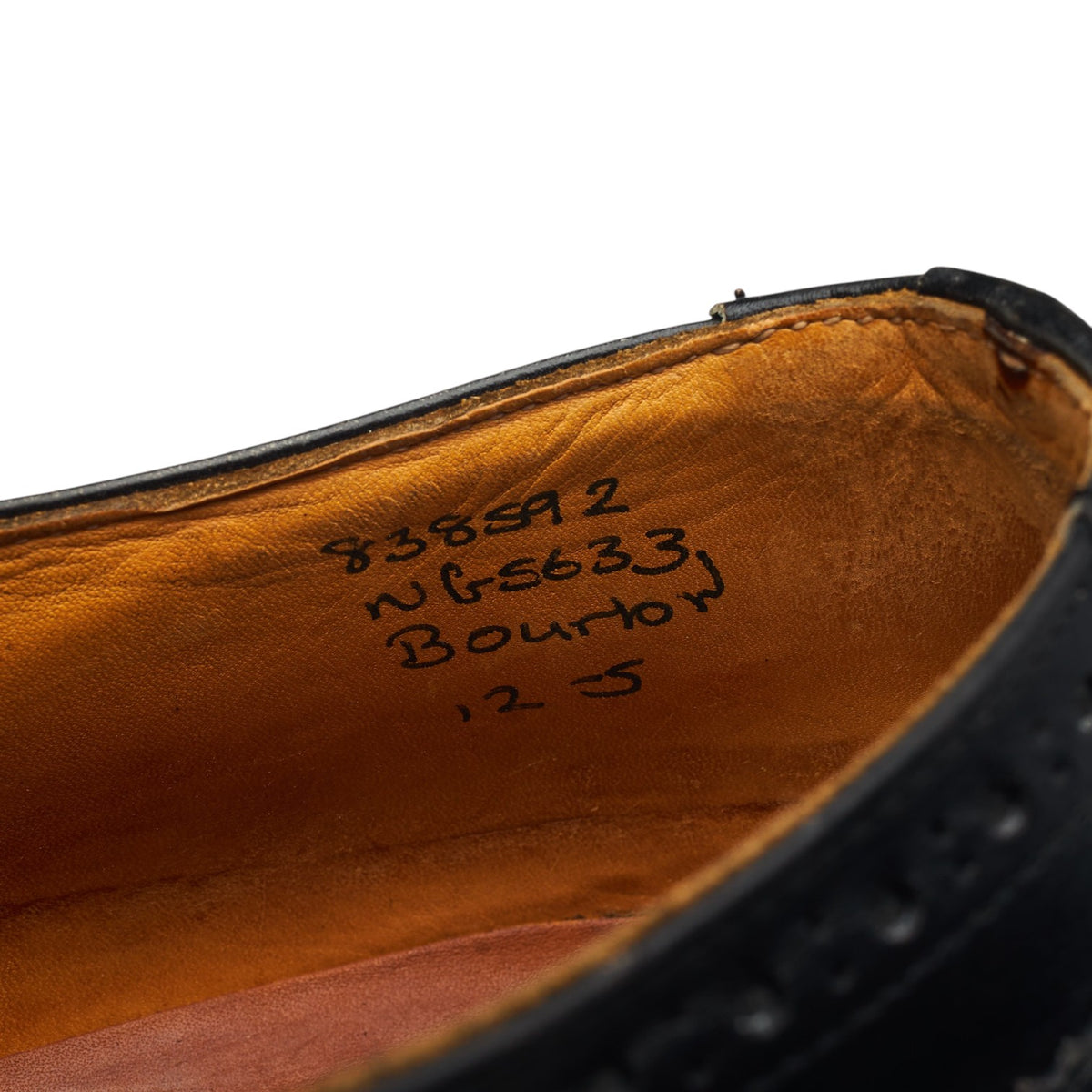 'Bourton' Black Leather Derby Brogues UK 12