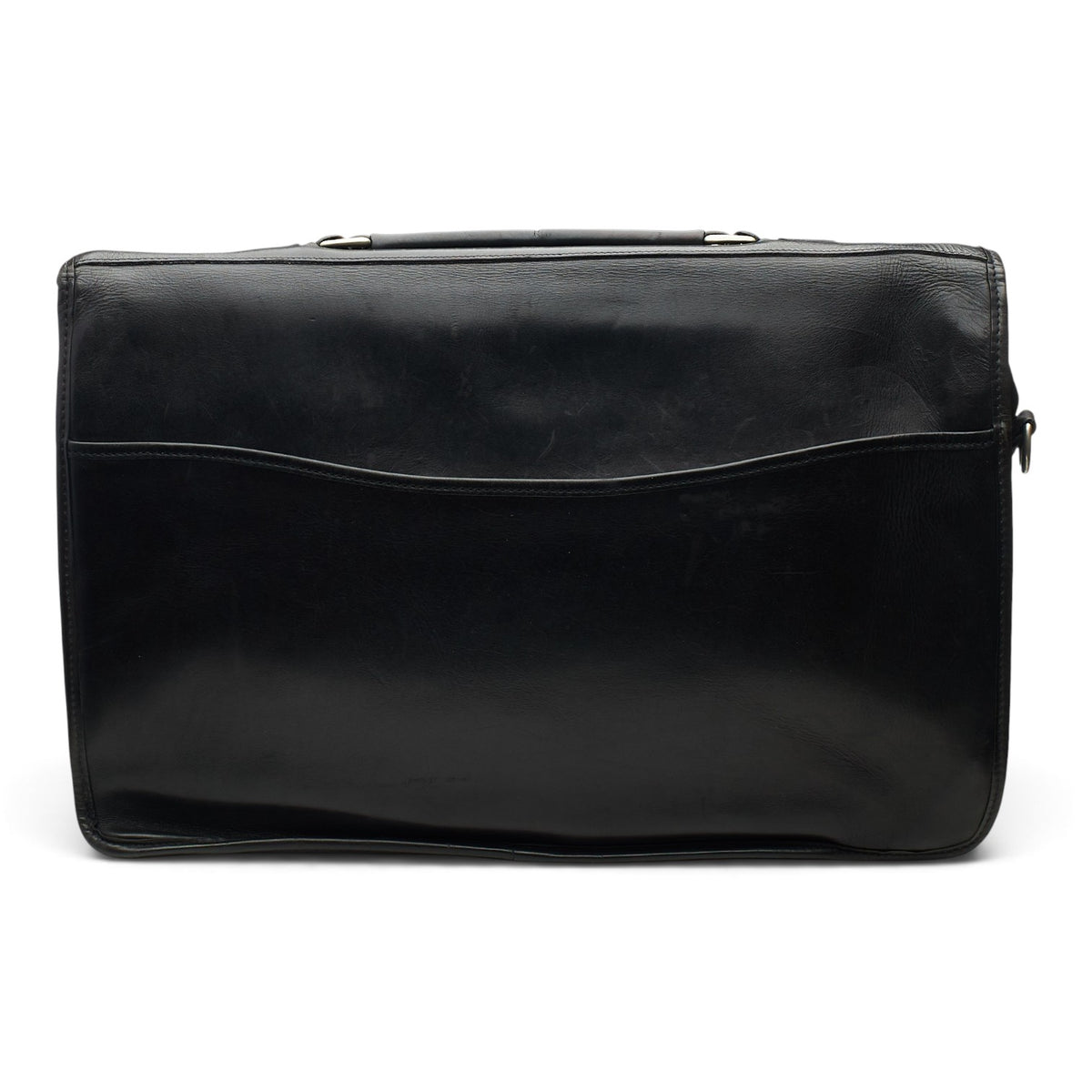 Pickett Black Leather Clipper Briefcase