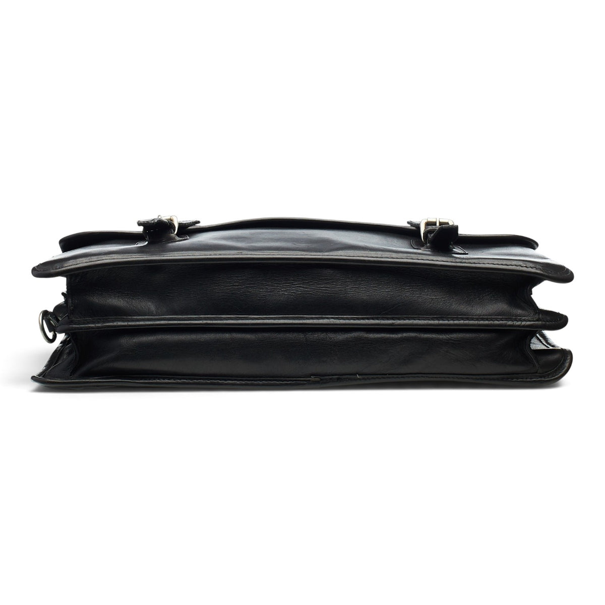 Pickett Black Leather Clipper Briefcase
