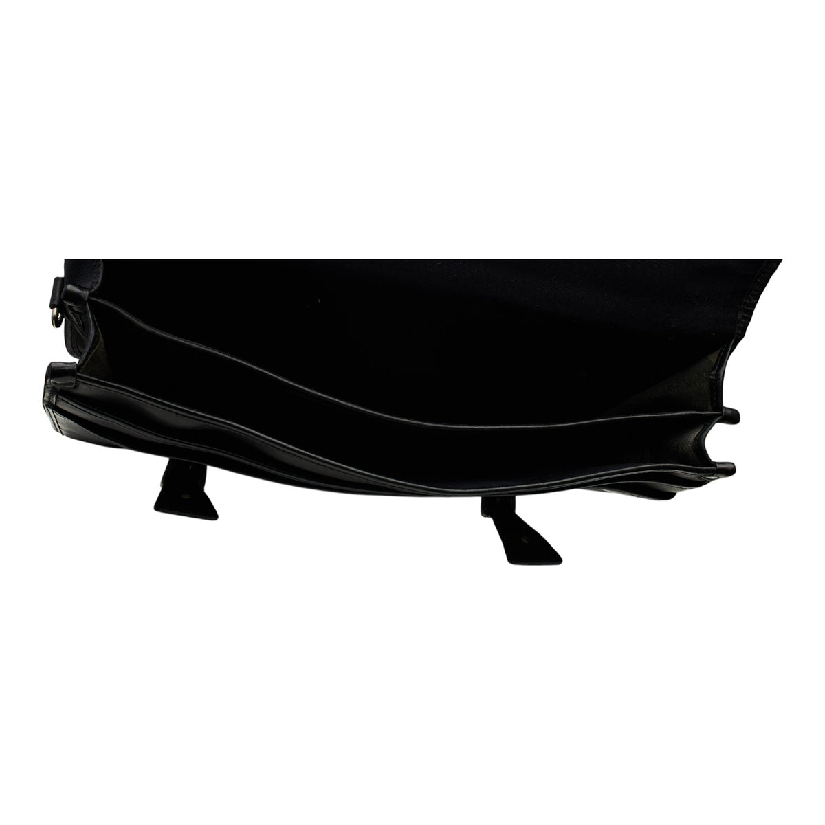 Pickett Black Leather Clipper Briefcase