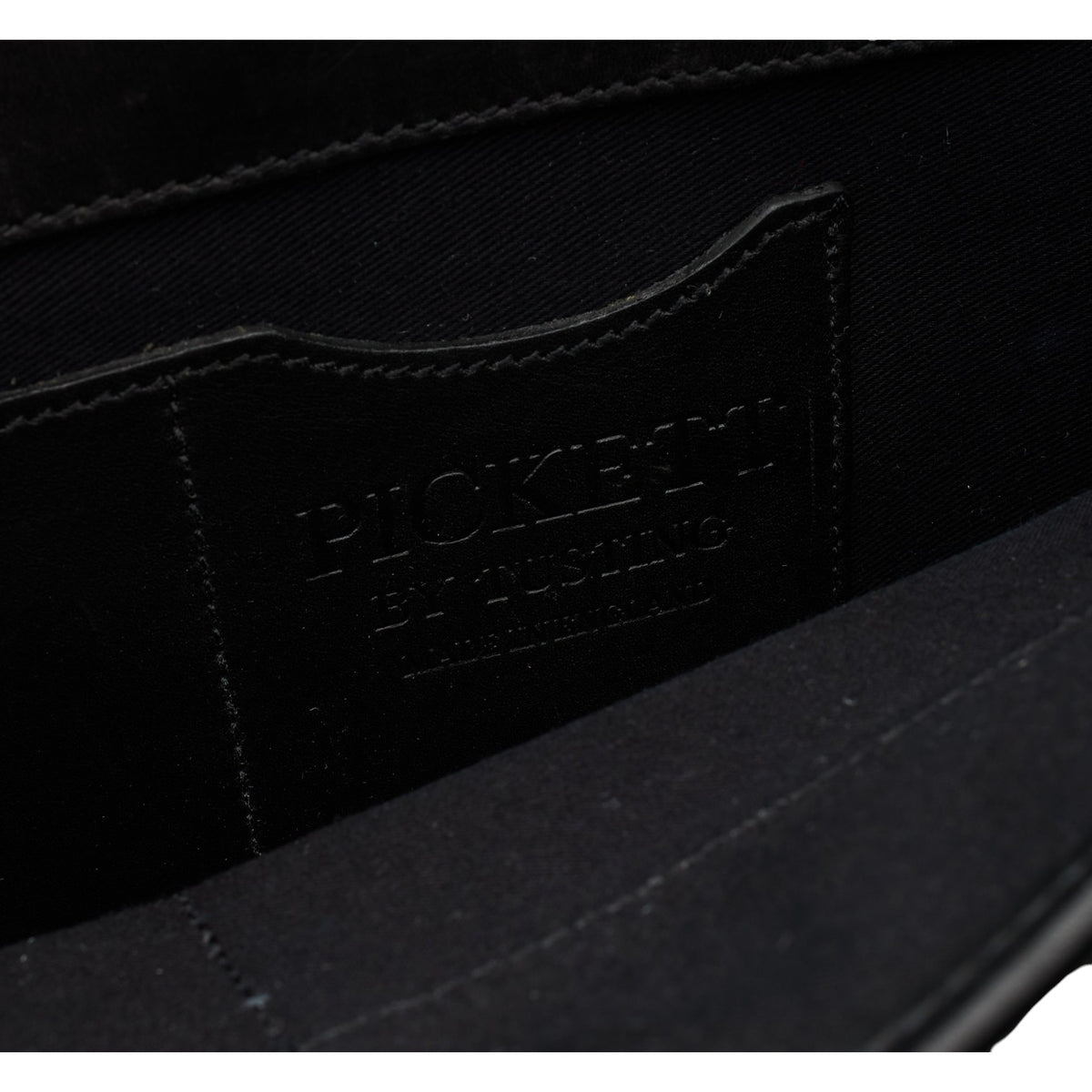 Pickett Black Leather Clipper Briefcase