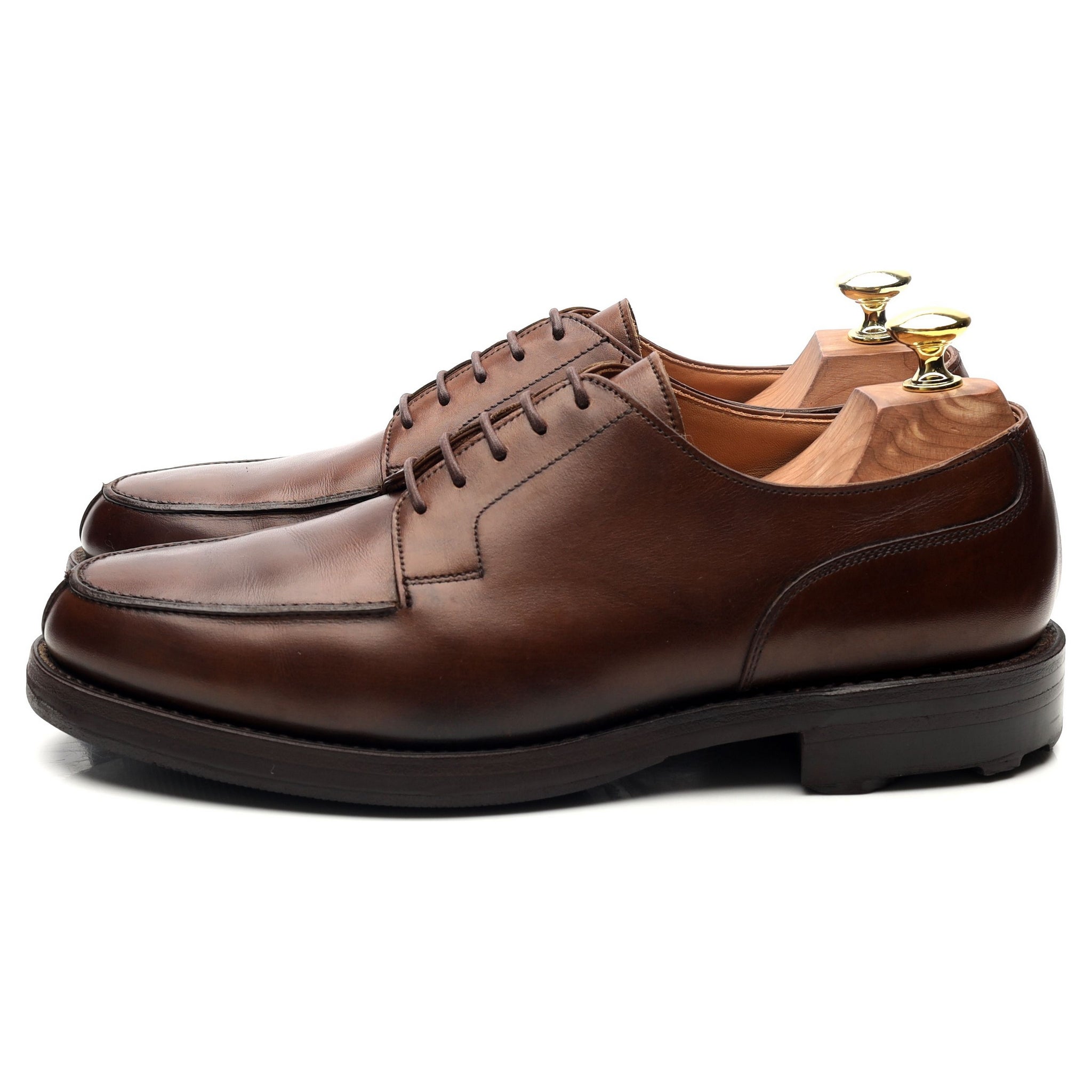 靴 CROCKET&JONES MORETON TAN UK6 Moreton' Dark Brown Leather Split Toe Derby UK 7 E - Abbot's