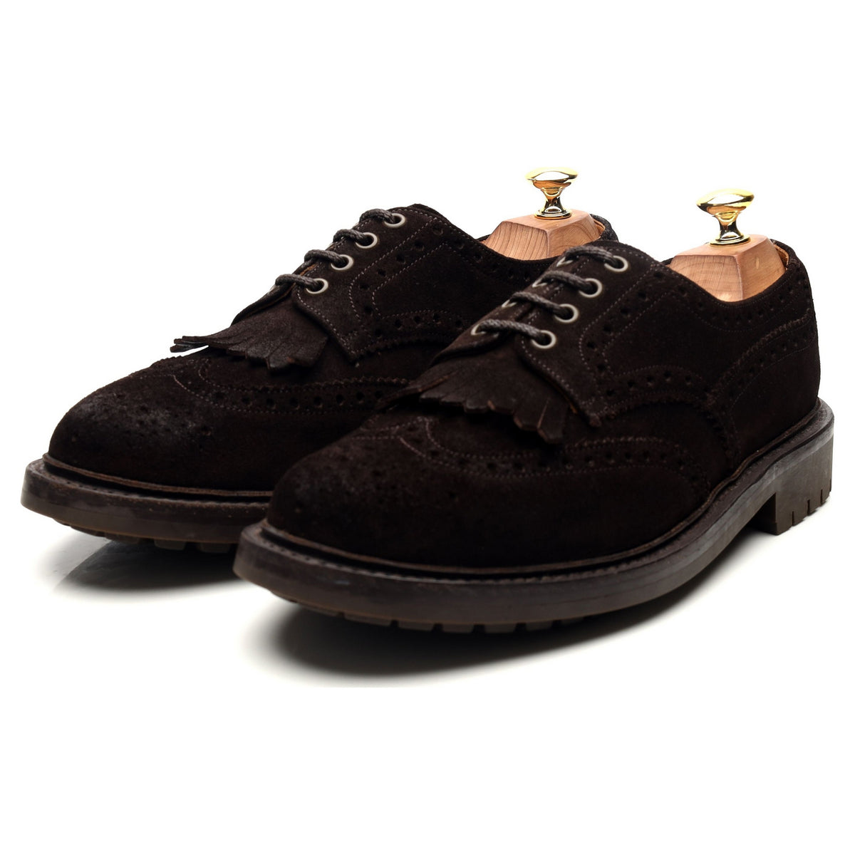 &#39;Plowden&#39; Dark Brown Suede Derby Brogues UK 8.5 G