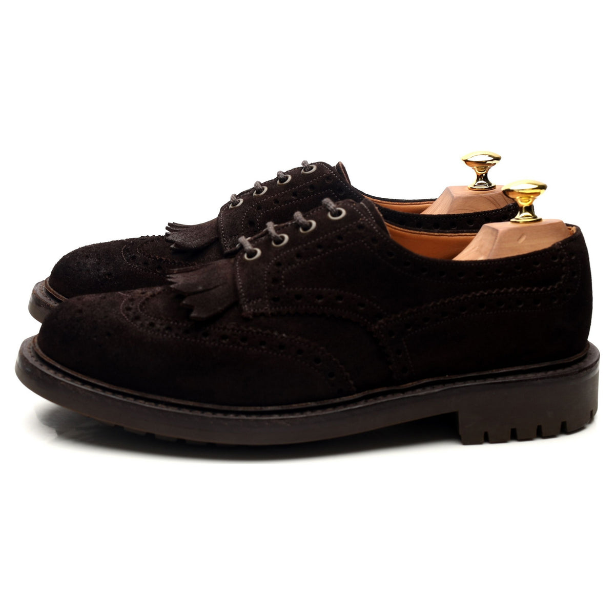 &#39;Plowden&#39; Dark Brown Suede Derby Brogues UK 8.5 G