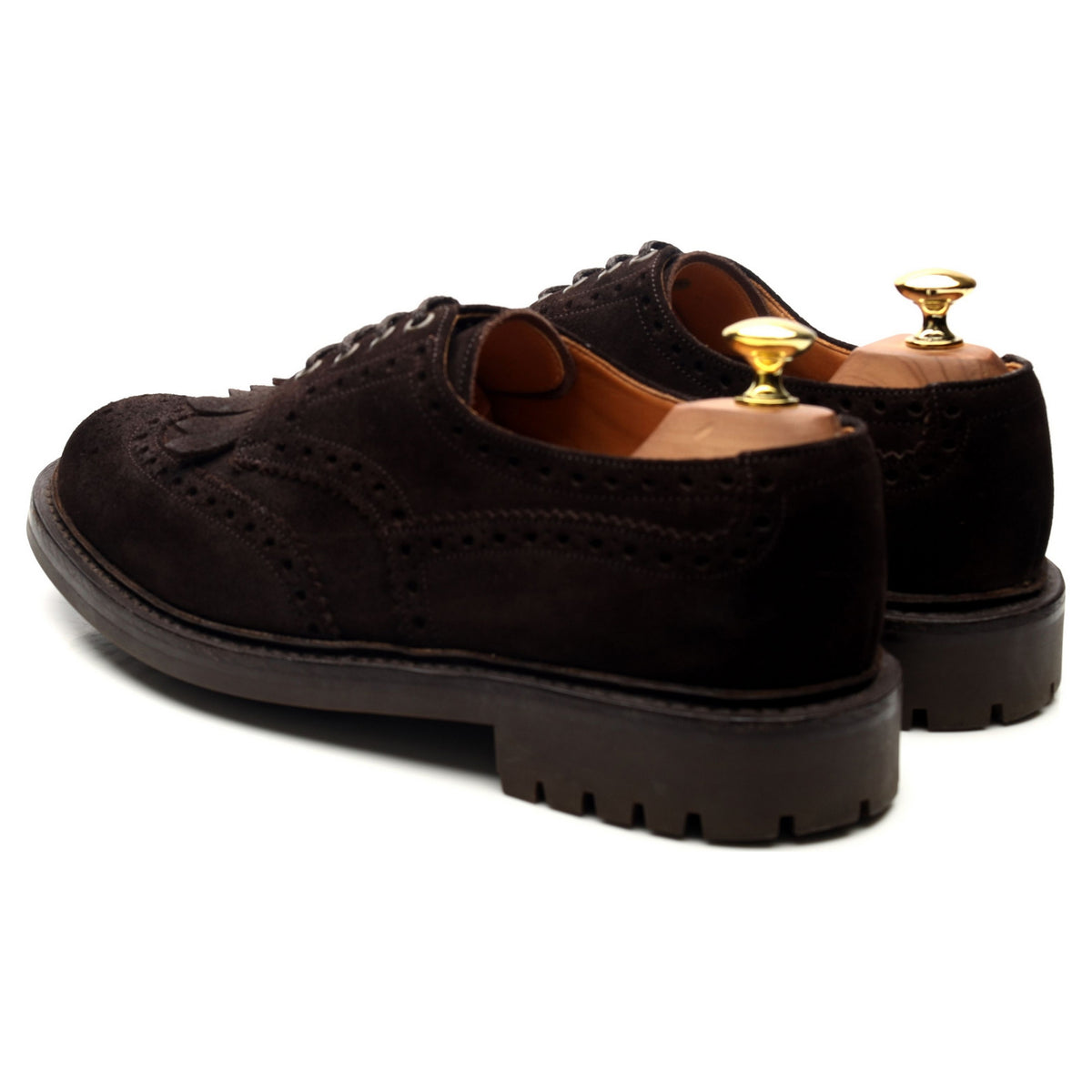 &#39;Plowden&#39; Dark Brown Suede Derby Brogues UK 8.5 G