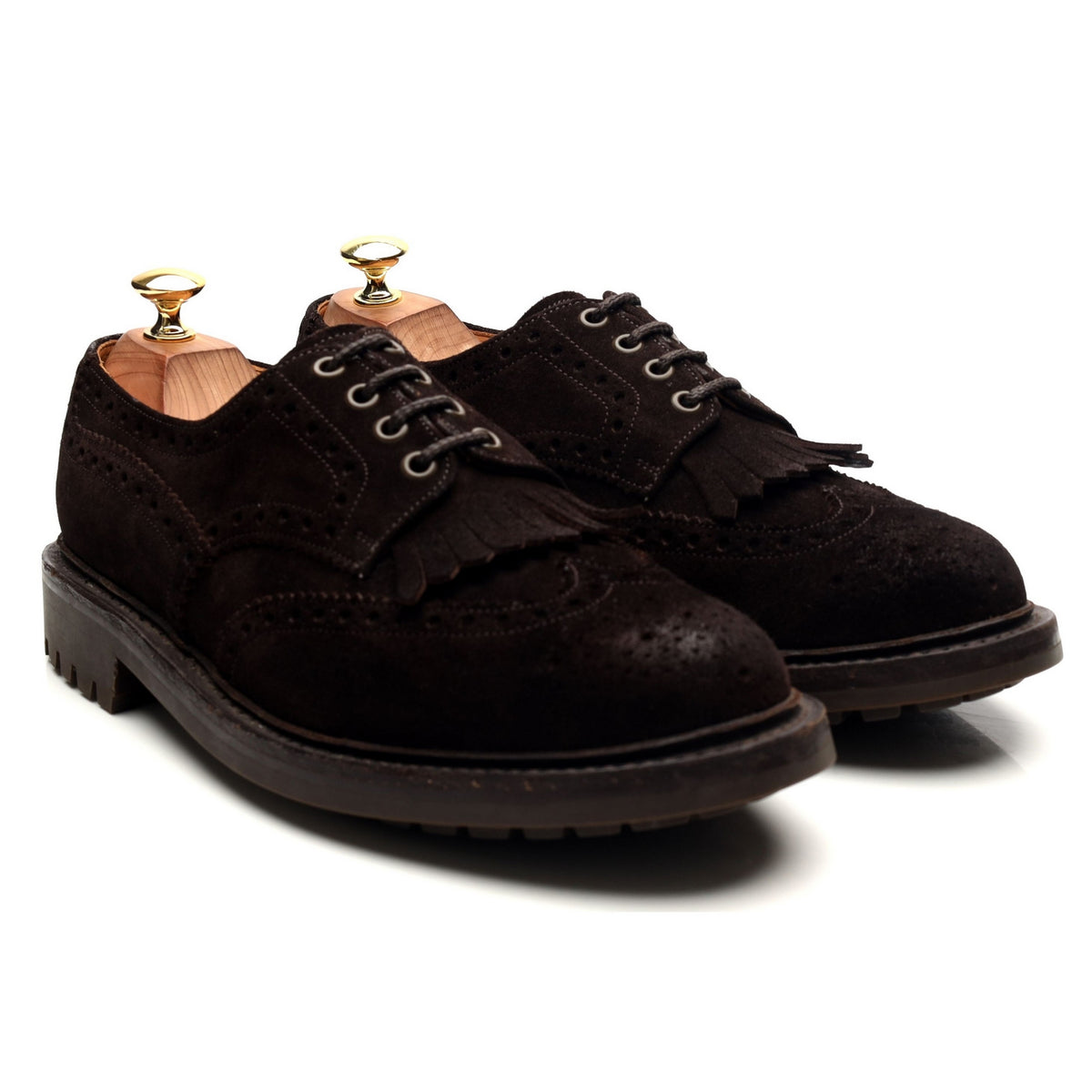 &#39;Plowden&#39; Dark Brown Suede Derby Brogues UK 8.5 G