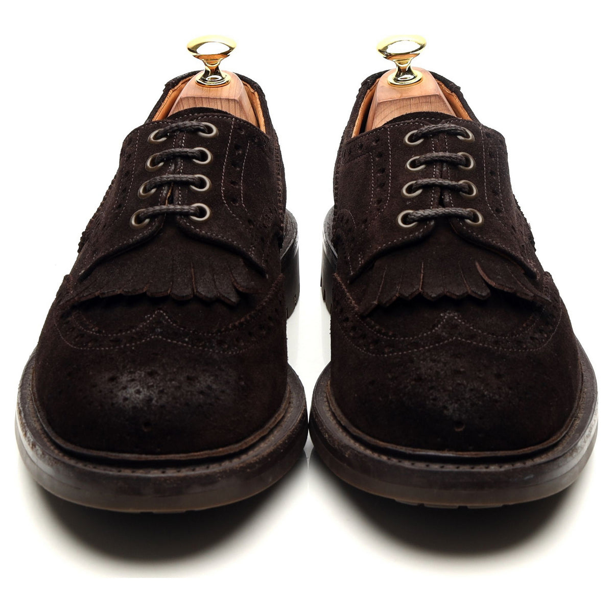 &#39;Plowden&#39; Dark Brown Suede Derby Brogues UK 8.5 G