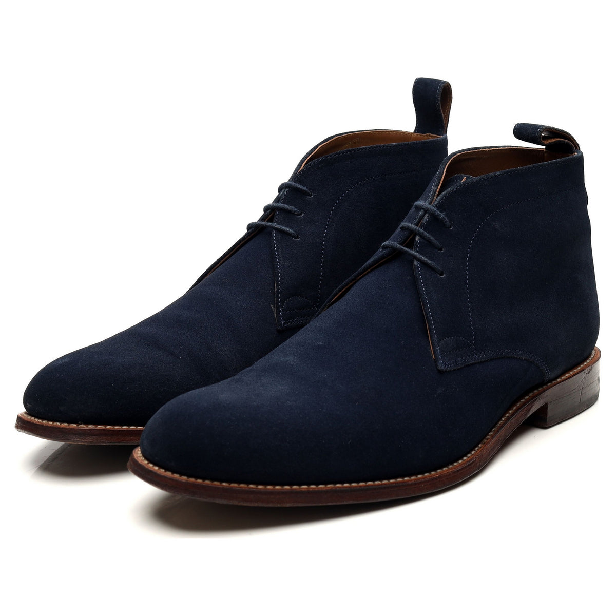 &#39;Marcus&#39; Navy Blue Suede Chukka Boots UK 9 F