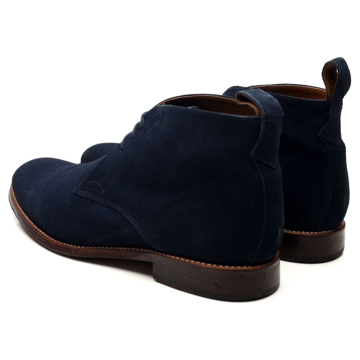 &#39;Marcus&#39; Navy Blue Suede Chukka Boots UK 9 F