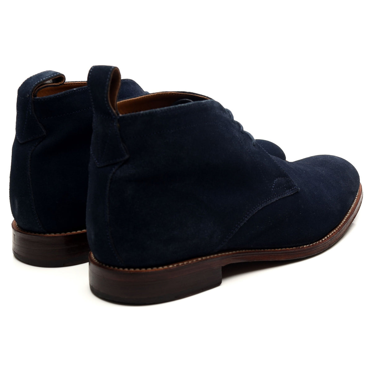 &#39;Marcus&#39; Navy Blue Suede Chukka Boots UK 9 F