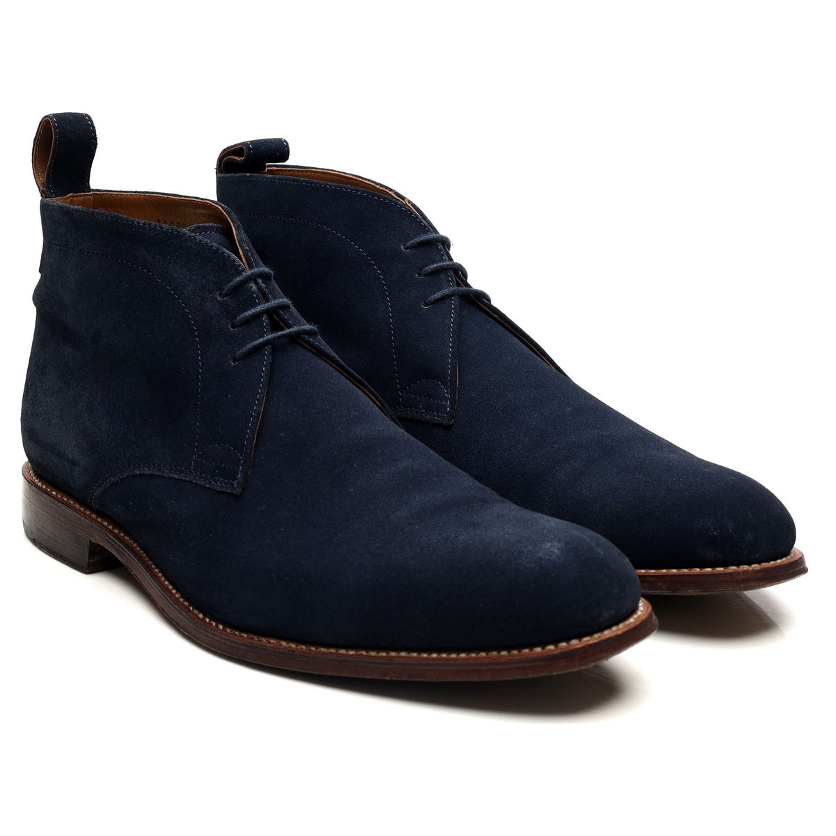 &#39;Marcus&#39; Navy Blue Suede Chukka Boots UK 9 F