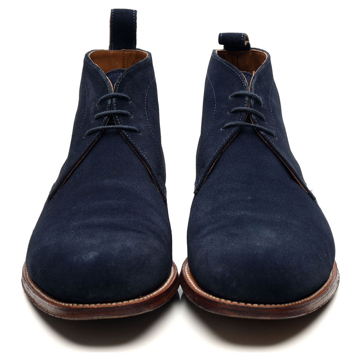 &#39;Marcus&#39; Navy Blue Suede Chukka Boots UK 9 F